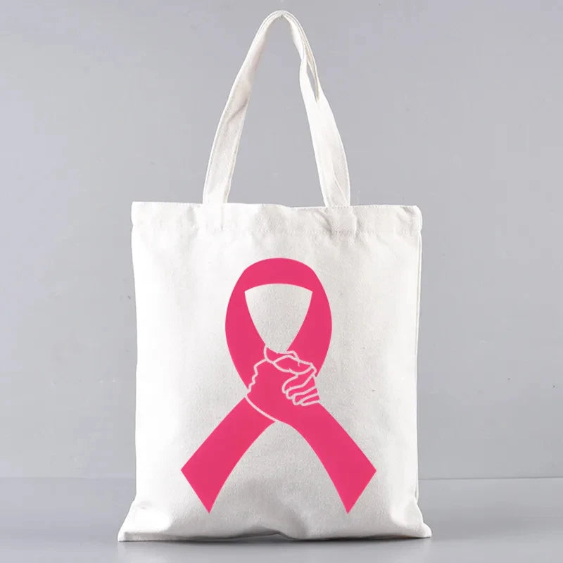 the TOTER - Pink Breast Cancer Awareness Printed Tote Women's Fashion