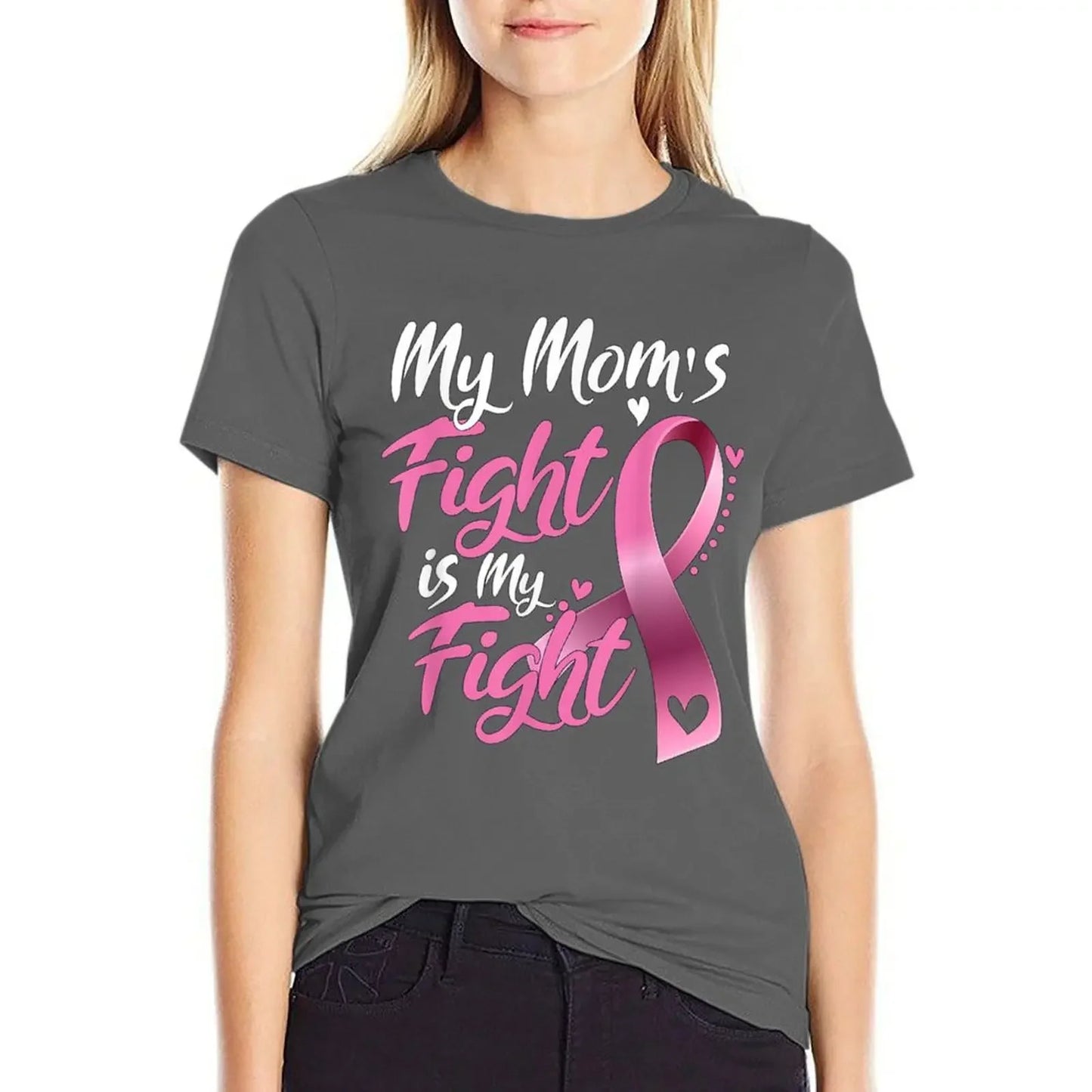 the MY MOM'S FIGHT - Breast Cancer Awareness T-Shirt