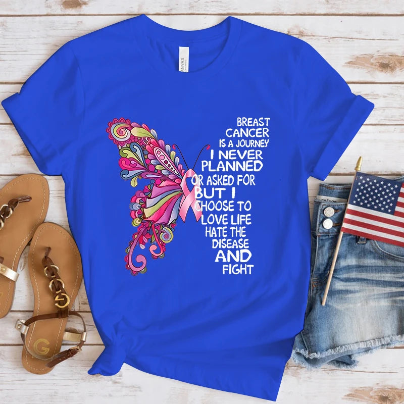 the INSPIRATIONAL BUTTERFLY - Breast Cancer Awareness Butterfly T-Shirts