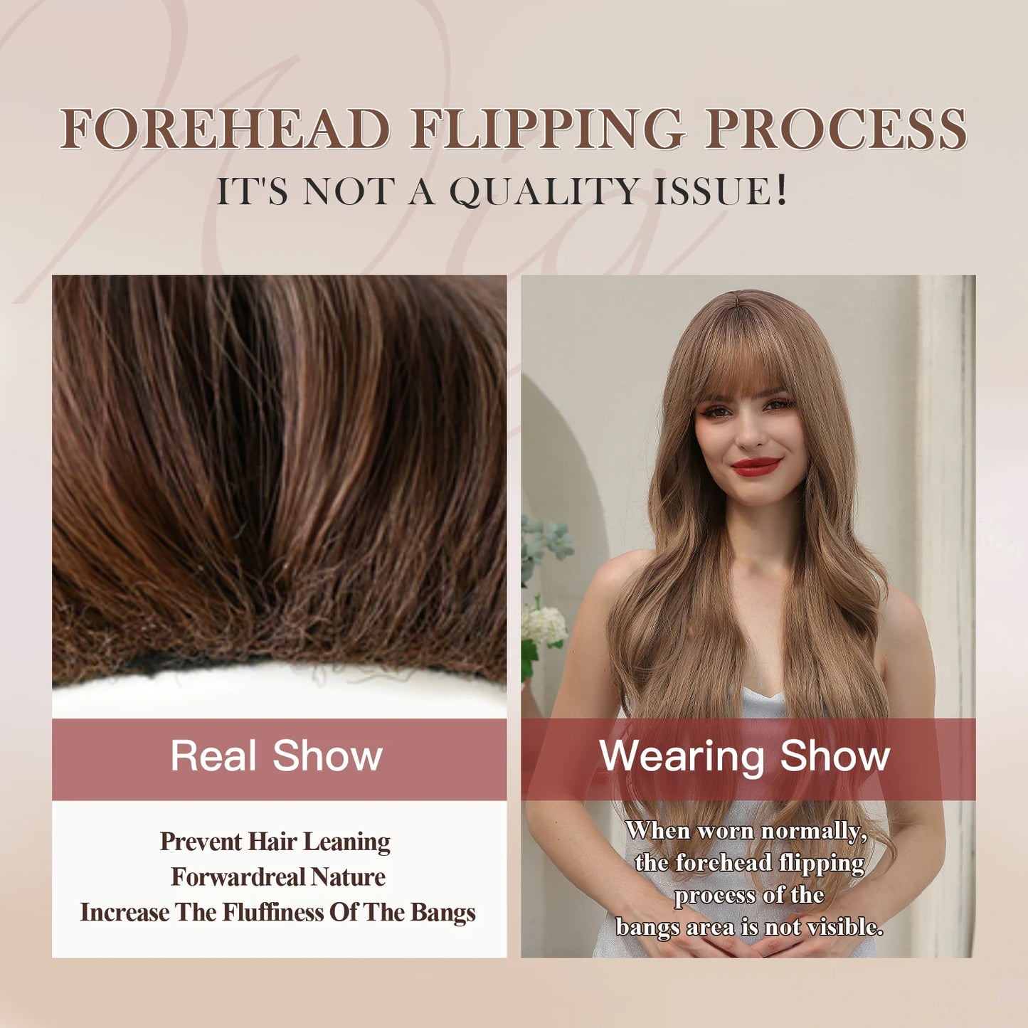 the BARBIE GIRL - Long Wavy Blonde Synthetic Wigs, Ombre Brown Daily Natural Hair Wigs with Bangs, Cosplay Party Heat Resistant Hair for Women