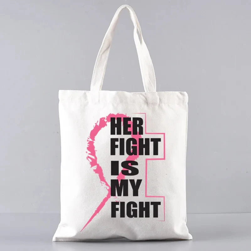 the TOTER - Pink Breast Cancer Awareness Printed Tote Women's Fashion