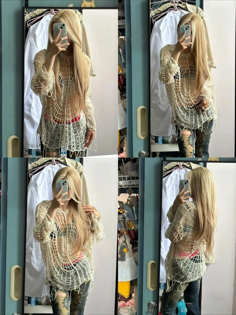 the STRAIGHT UP - Blonde Wig for Women, Long Straight Blonde Brown Wig, Asian American Lace Front Synthetic Wig for Daily Use Cosplay Ombre