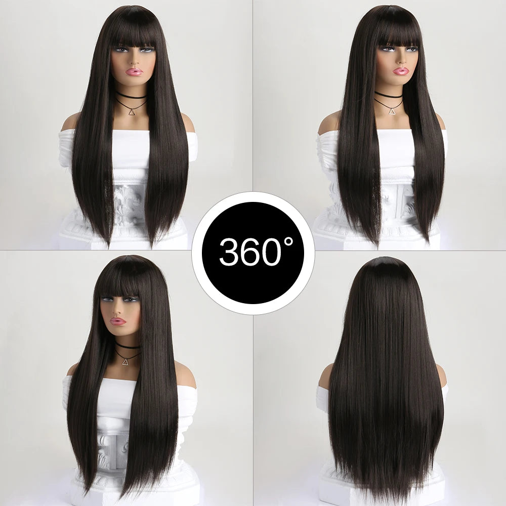 the GABRIELLE - 26Inch Color Wig, Long Straight Synthetic Wig for Women, Fashion Wig for for Daily Halloween Costume Party Cosplay 