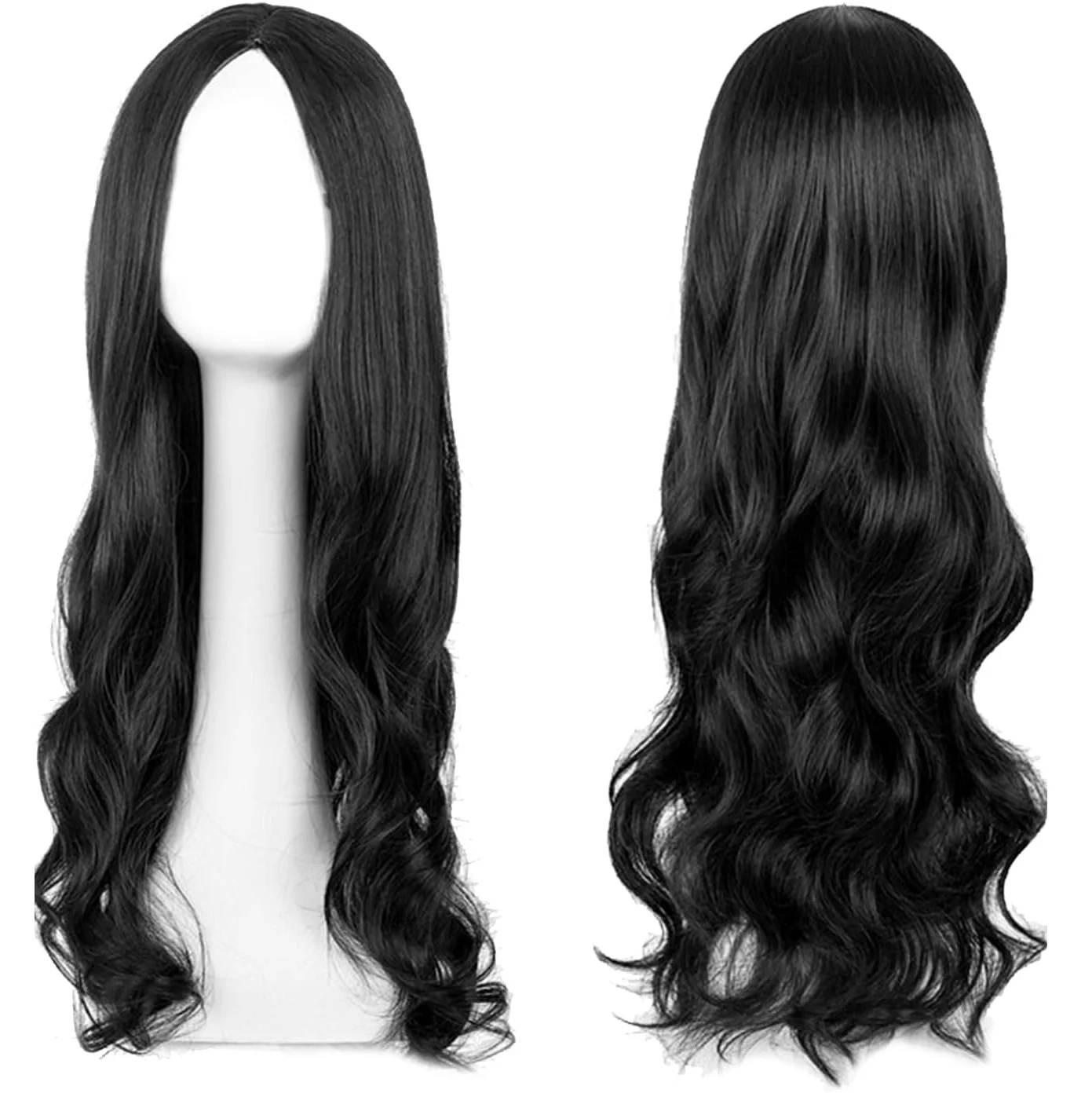 the BARBIE - Women's Synthetic Black Blonde Long Curly Wig, 27-Inch-Long Curly Wig, Women's Fancy Dress Wig, Glamorous Synthetic Hair Wig