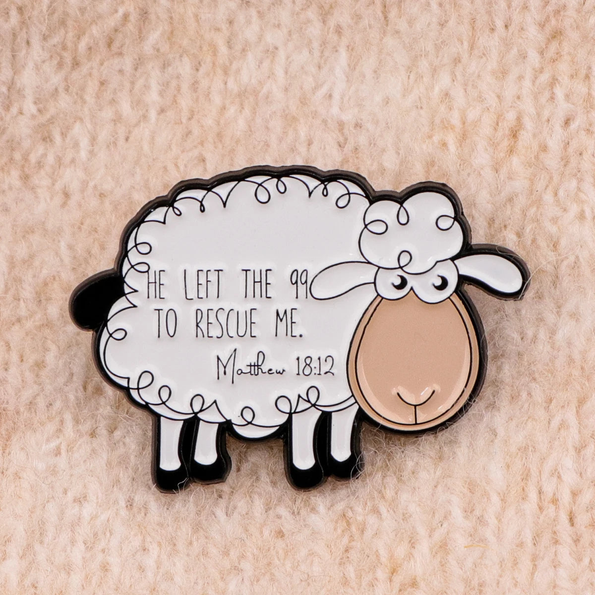 the MATTHEW 18:12 - Sheep Enamel Pin, Inspired Brooch Pins, Lapel Pins Badge, Clothing Accessories Cartoon Jewelry Birthday Gifts