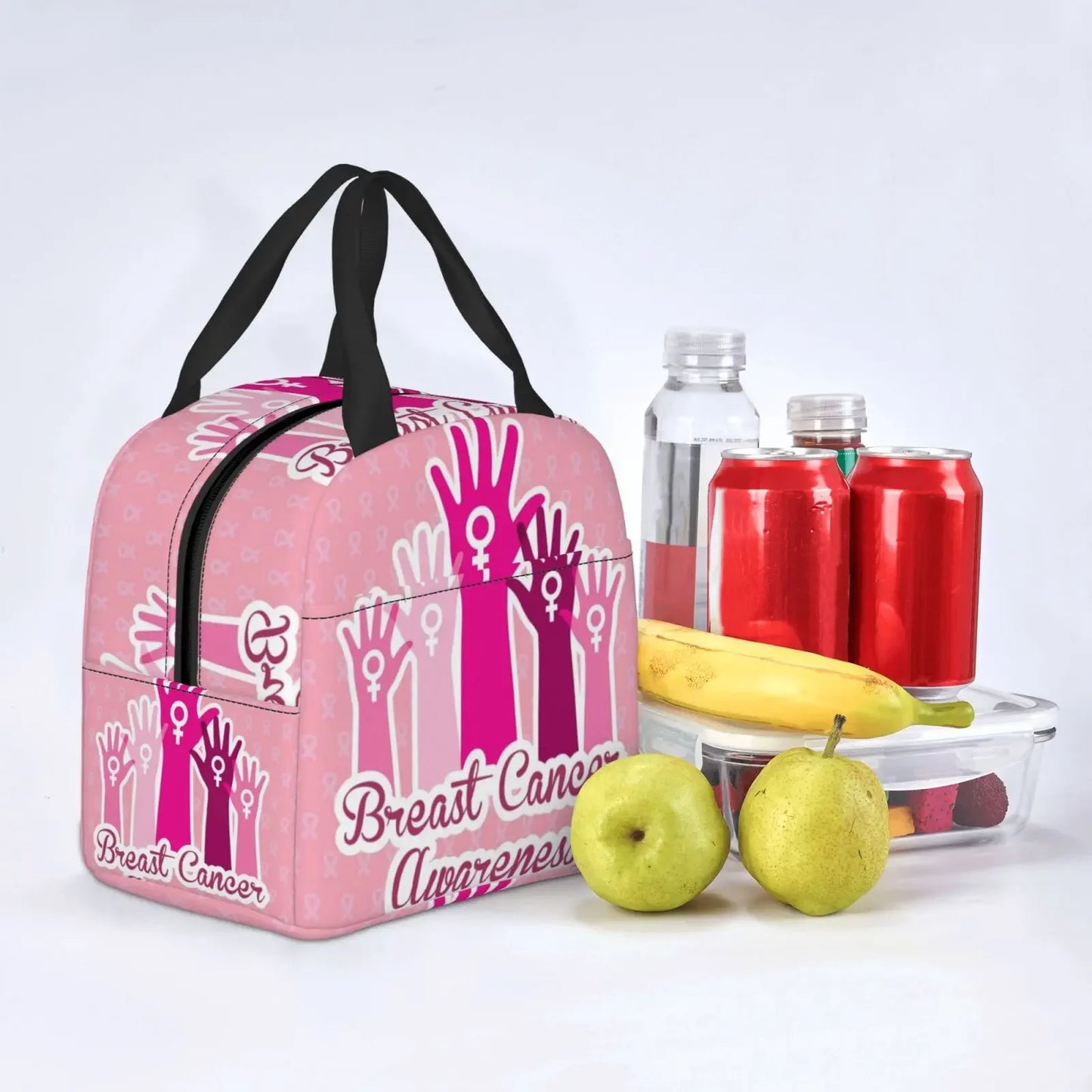 the BOOBIE BAG - Pink Ribbon Breast Cancer Awareness Flag Insulated Lunch Bag