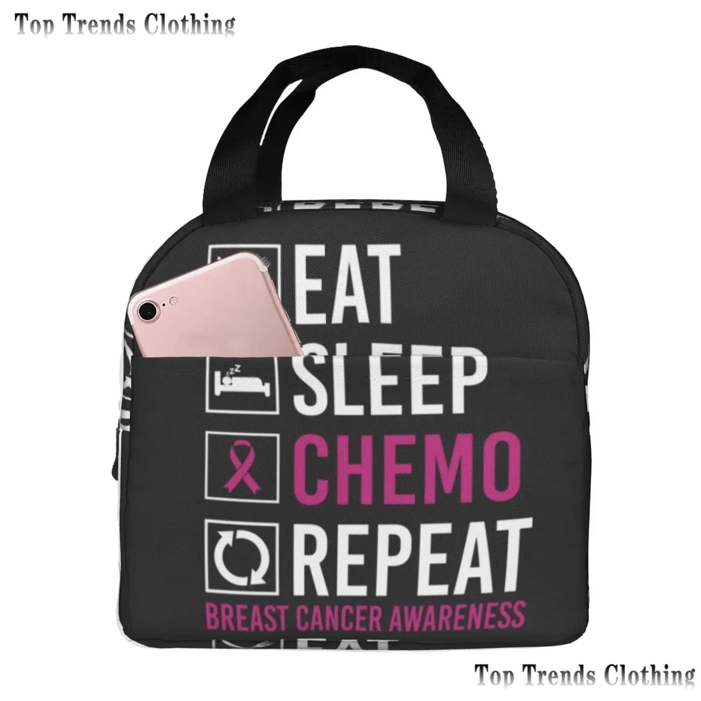 the BOOBIE BAG - Pink Ribbon Breast Cancer Awareness Flag Insulated Lunch Bag