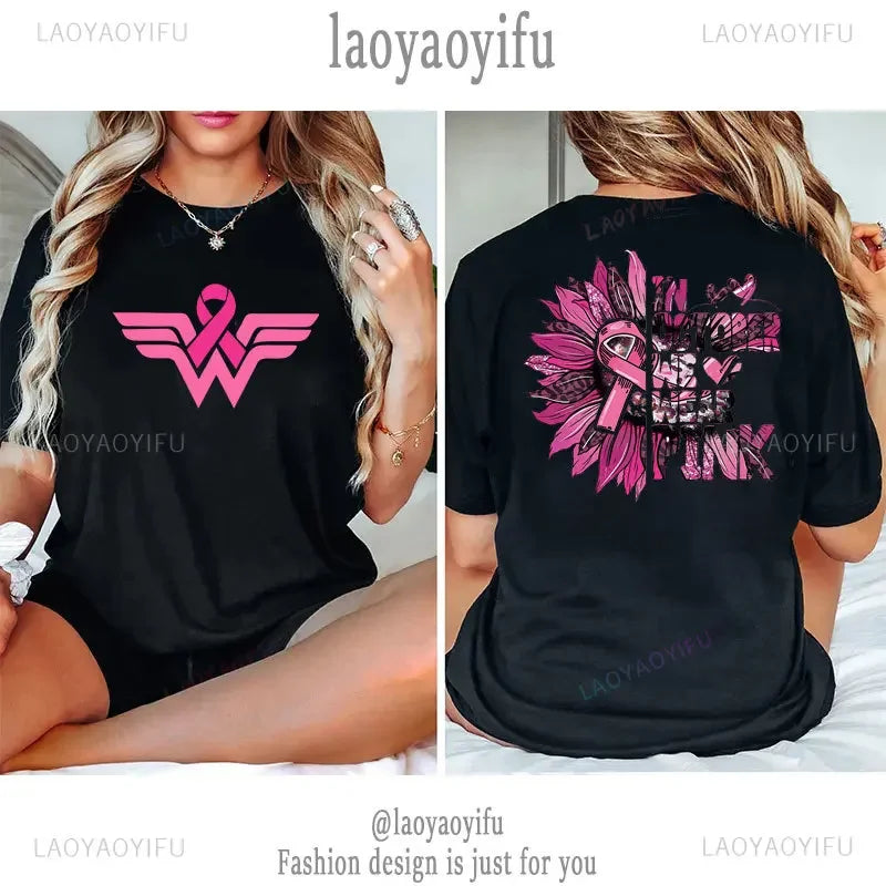 the WARRIOR COLLECTION - Breast Cancer Awareness Printed T-Shirts for Women