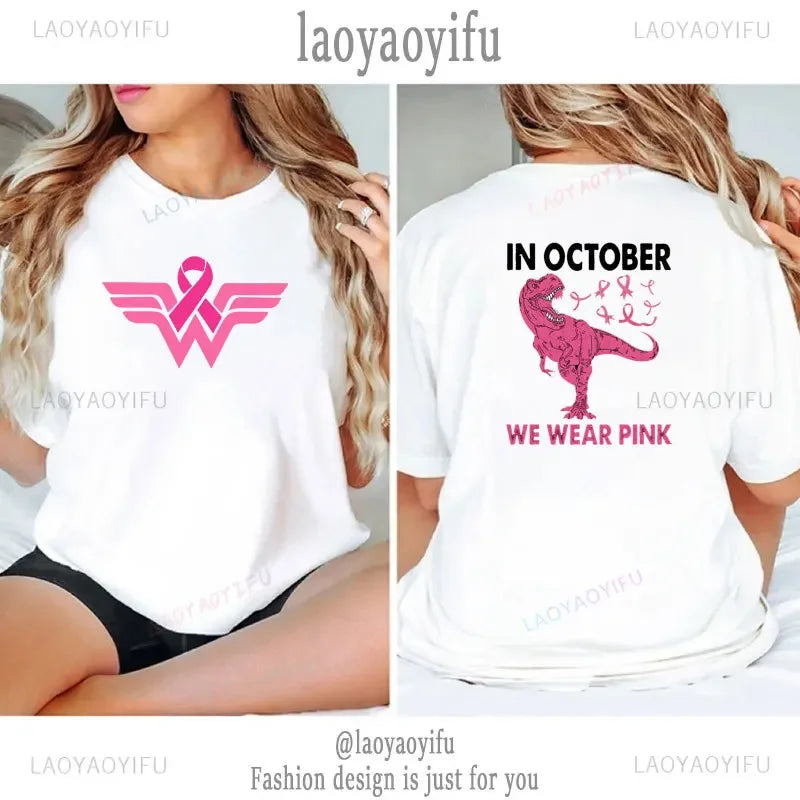 the WARRIOR COLLECTION - Breast Cancer Awareness Printed T-Shirts for Women