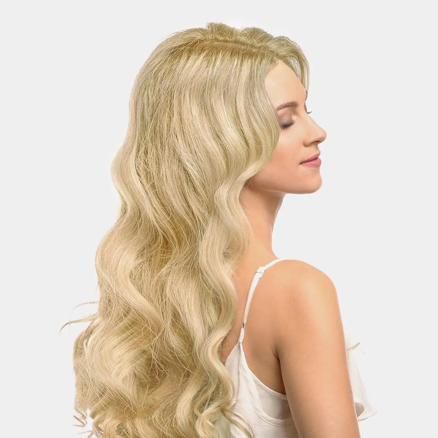 the BARBIE - Women's Synthetic Black Blonde Long Curly Wig, 27-Inch-Long Curly Wig, Women's Fancy Dress Wig, Glamorous Synthetic Hair Wig