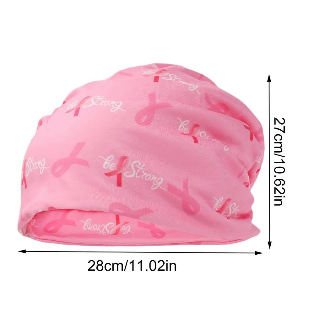 the COMFY CAP - Pink Breast Cancer Awareness Hats with Elastic Band and Pink Ribbon Pattern Casual Breathable Awareness Hat for Women