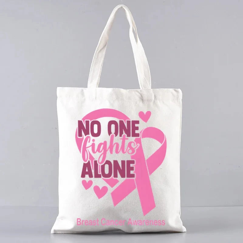 the TOTER - Pink Breast Cancer Awareness Printed Tote Women's Fashion