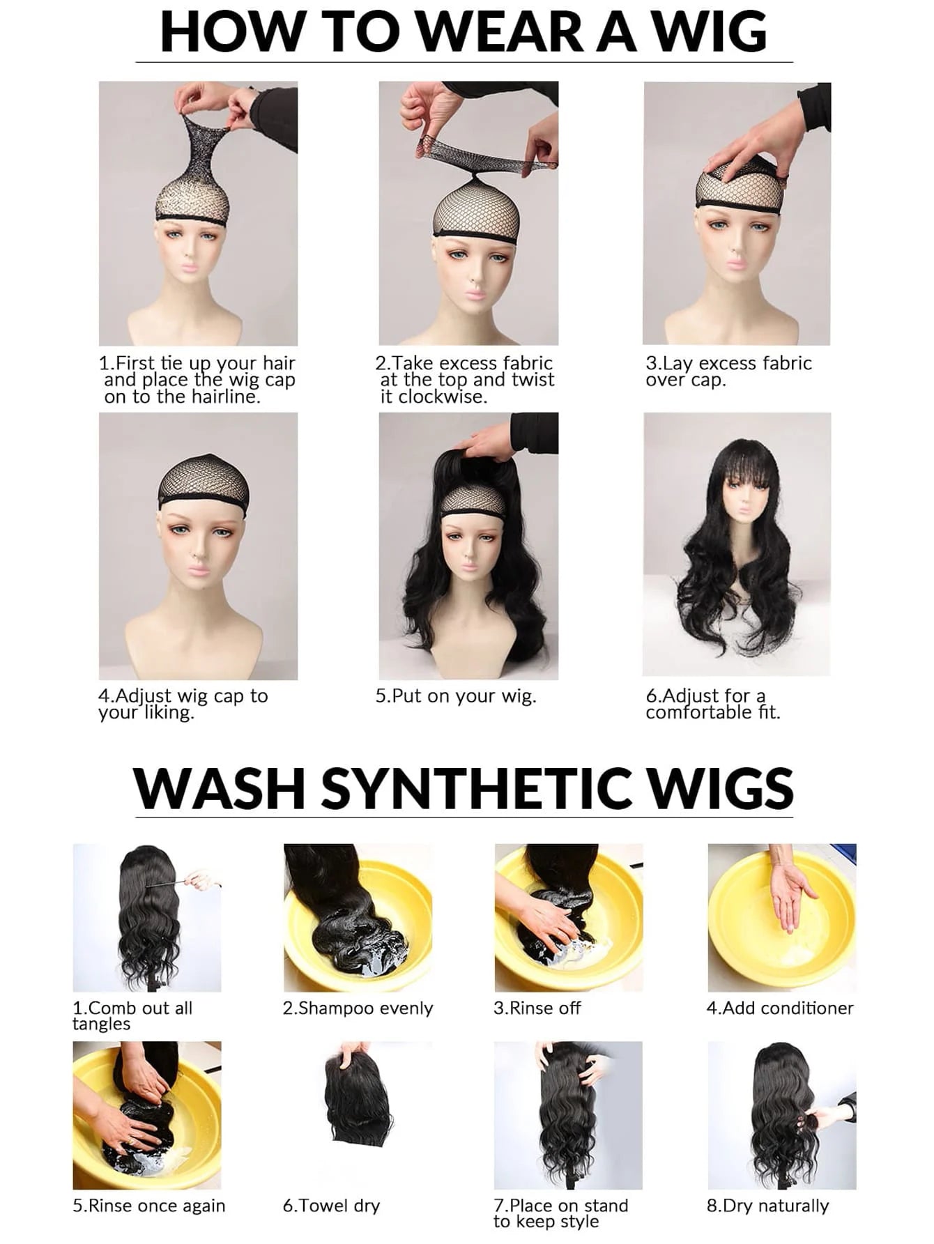 the CRUELLA - Synthetic Wig European and American Fake Hair, Celebrity Women's Double Black and White Long Rolls