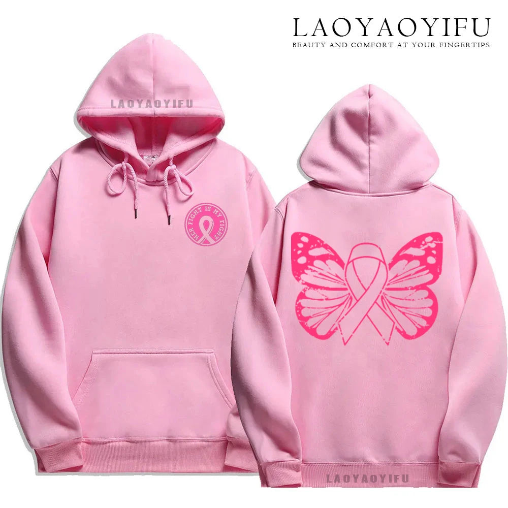 Family Pack Pink Awareness Ribbon Hoodies Survivor Support Winter Collection Spring and Autumn Pink Ribbon Breast Cancer Gifts