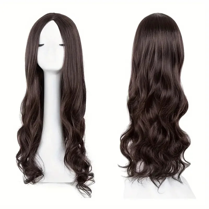 the BARBIE - Women's Synthetic Black Blonde Long Curly Wig, 27-Inch-Long Curly Wig, Women's Fancy Dress Wig, Glamorous Synthetic Hair Wig