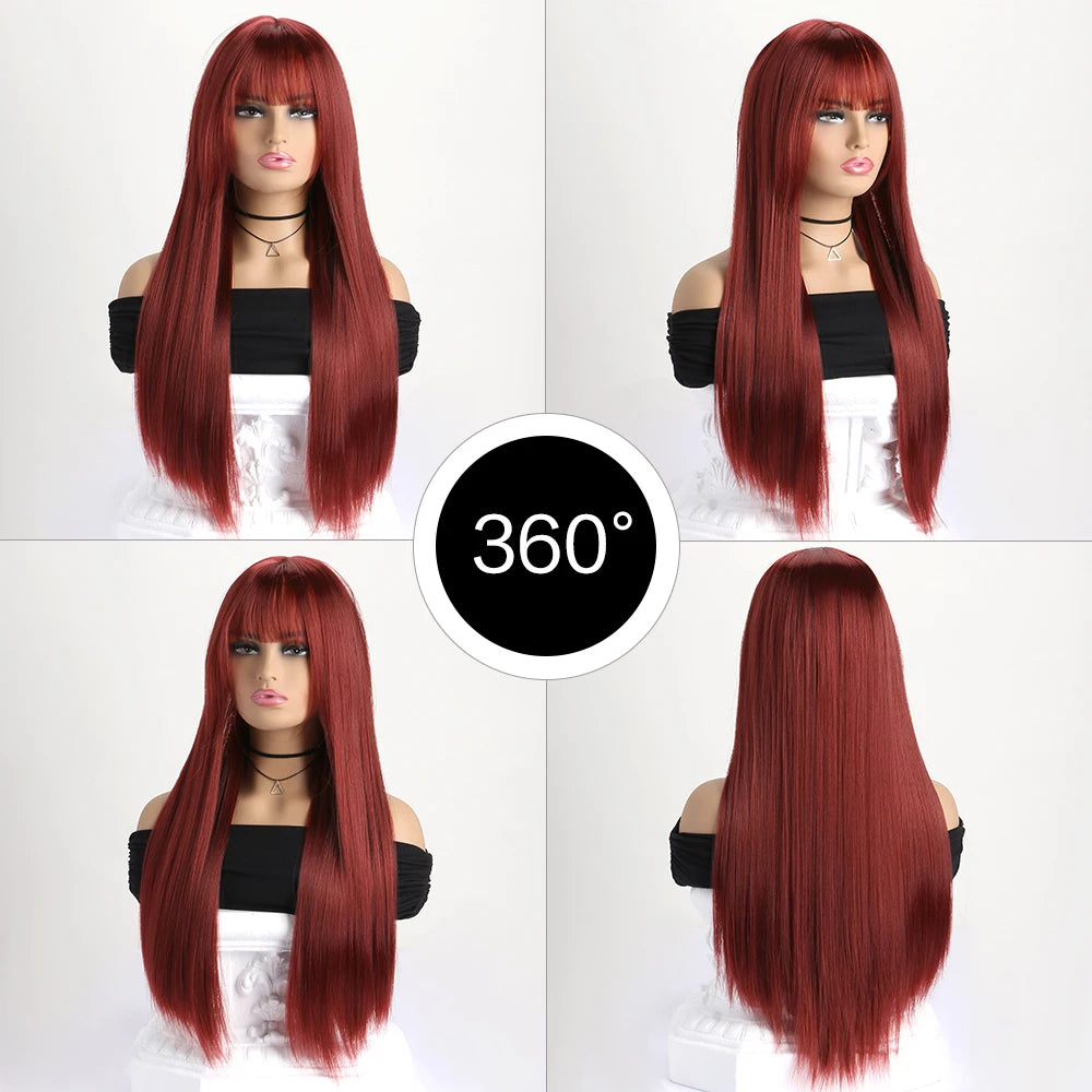 the GABRIELLE - 26Inch Color Wig, Long Straight Synthetic Wig for Women, Fashion Wig for for Daily Halloween Costume Party Cosplay 
