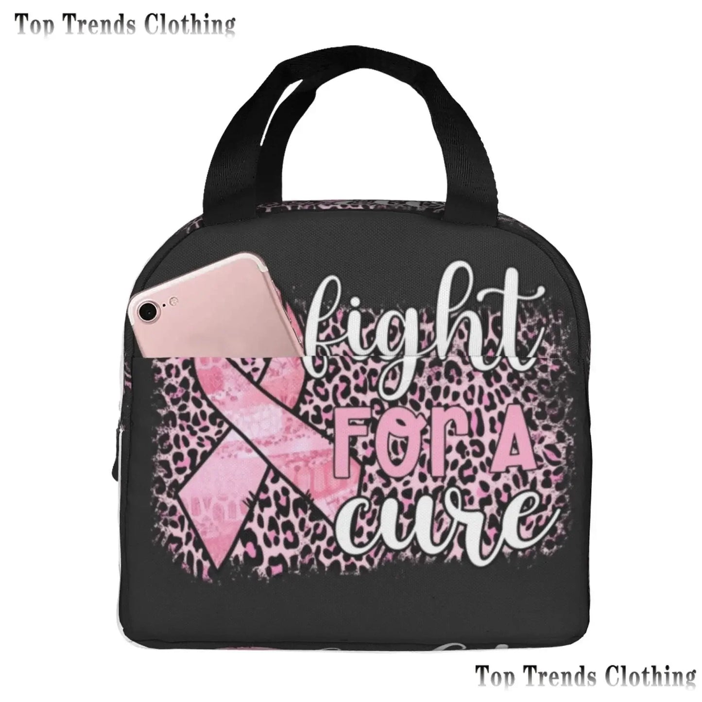 the BOOBIE BAG - Pink Ribbon Breast Cancer Awareness Flag Insulated Lunch Bag