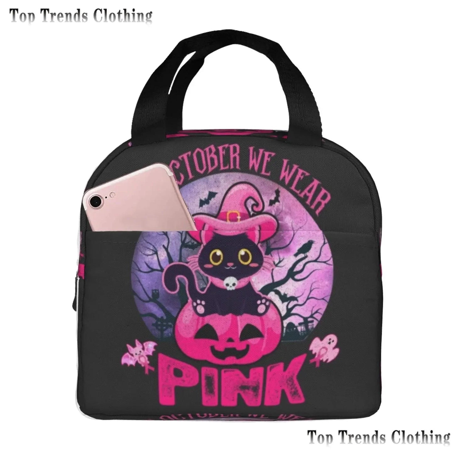 the BOOBIE BAG - Pink Ribbon Breast Cancer Awareness Flag Insulated Lunch Bag