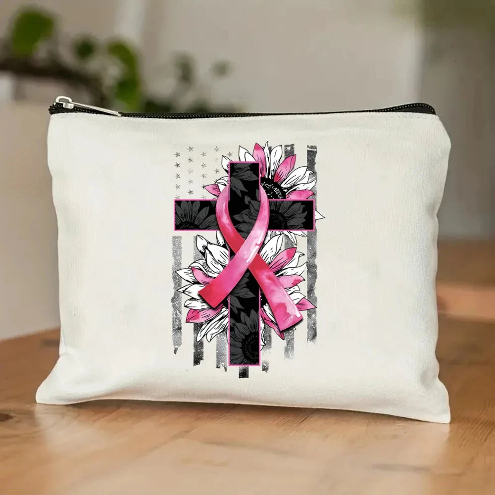 the TOTER - Pink Breast Cancer Awareness Printed Tote Women's Fashion