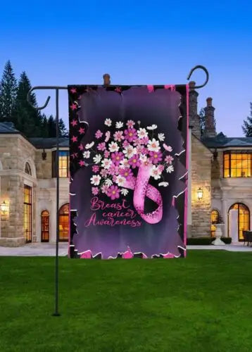 the PINK RIBBON BOUQUET - Breast Cancer Awareness Flag, Breast Cancer Pink Ribbon Flag, Breast Cancer Awareness