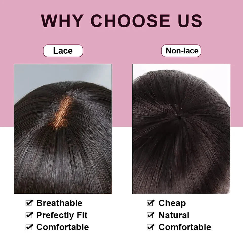the REBECCA - Highlight Blonde Short BOB 3x1 Lace Glueless Human Hair Wig, Ready To Go Brazilian 1b/30 Straight Bob Bone With Bangs For Women