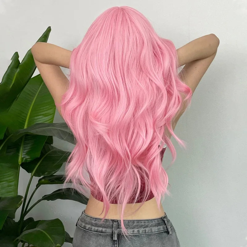 the GINGER - New Fashion Wig Female Long Curly Hair, Orange Big Wave Synthetic Fiber High Temperature Silk Wig - Full Head Cover