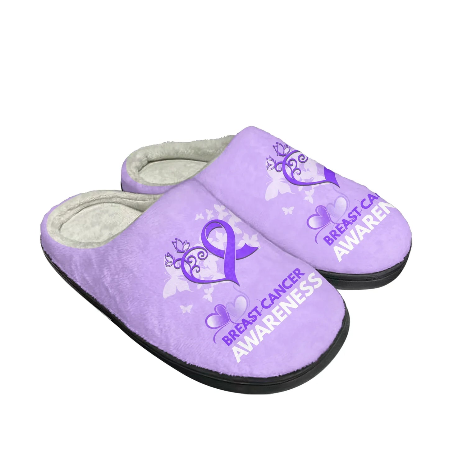 the SLIPPERS - Breast Cancer Awareness Pink Ribbon Home Slippers