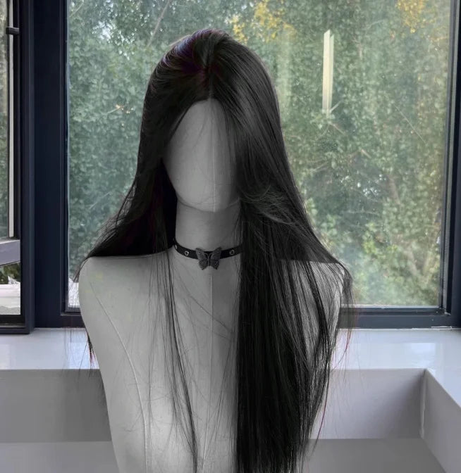 the STRAIGHT UP - Blonde Wig for Women, Long Straight Blonde Brown Wig, Asian American Lace Front Synthetic Wig for Daily Use Cosplay Ombre