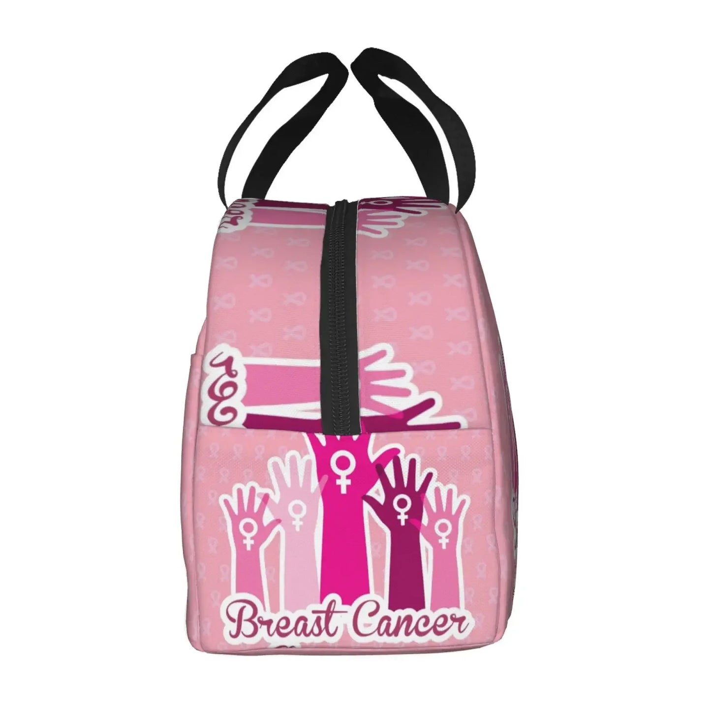 the BOOBIE BAG - Pink Ribbon Breast Cancer Awareness Flag Insulated Lunch Bag