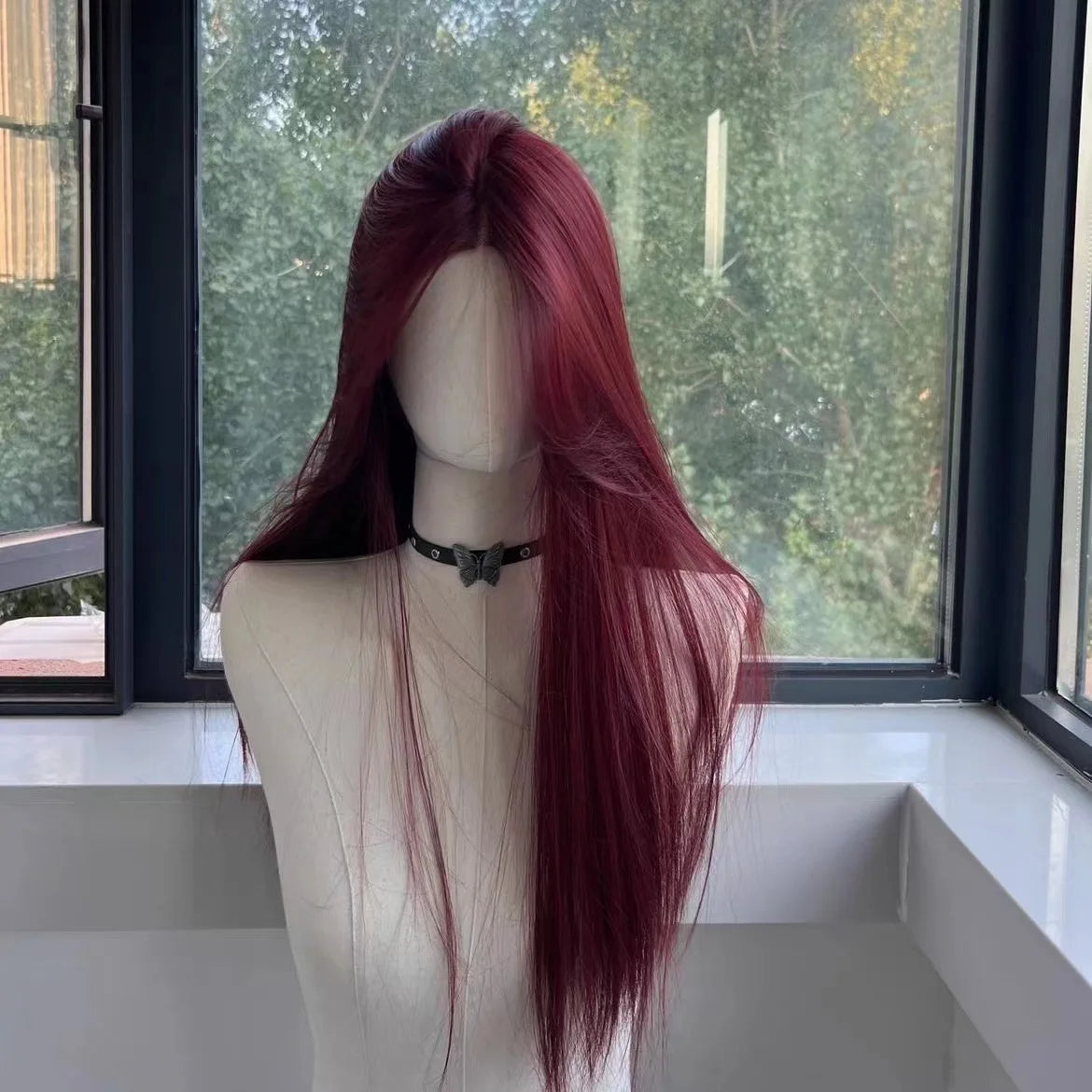 the STRAIGHT UP - Blonde Wig for Women, Long Straight Blonde Brown Wig, Asian American Lace Front Synthetic Wig for Daily Use Cosplay Ombre