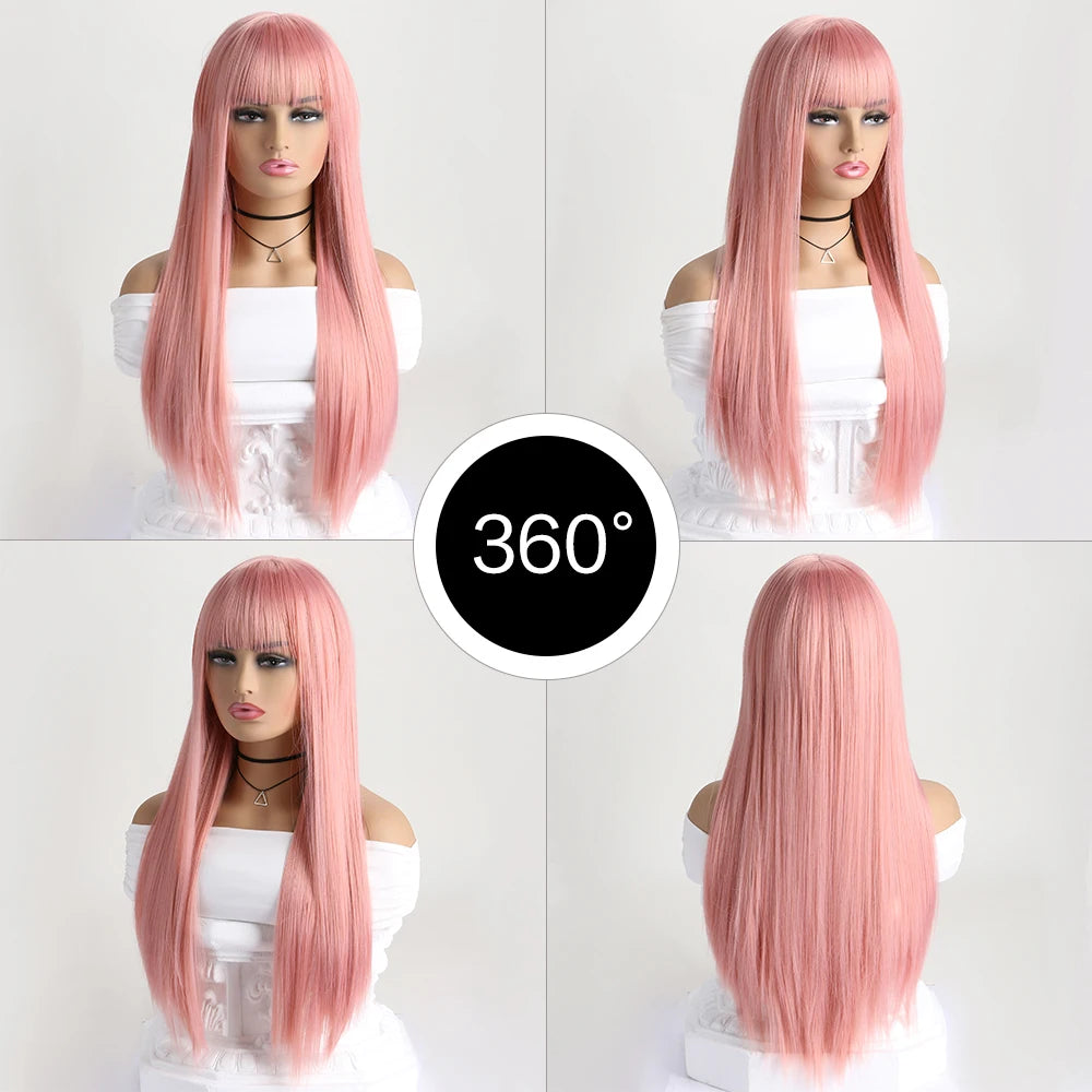 the GABRIELLE - 26Inch Color Wig, Long Straight Synthetic Wig for Women, Fashion Wig for for Daily Halloween Costume Party Cosplay 