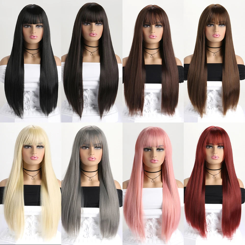 the GABRIELLE - 26Inch Color Wig, Long Straight Synthetic Wig for Women, Fashion Wig for for Daily Halloween Costume Party Cosplay 