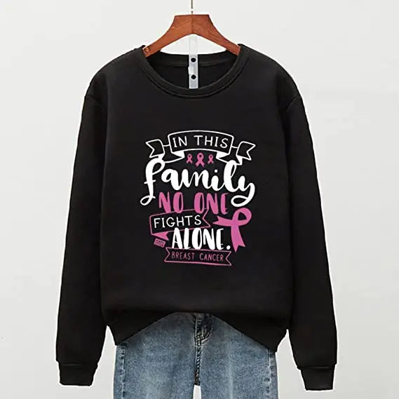 Pink Ribbon Breast Cancer Awareness Long Sleeve Breast Cancer Awareness Shirts for Women Wear Month T-Shirt In October