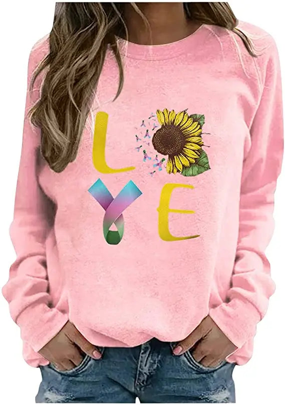 Pink Ribbon Breast Cancer Awareness Long Sleeve Breast Cancer Awareness Shirts for Women Wear Month T-Shirt In October