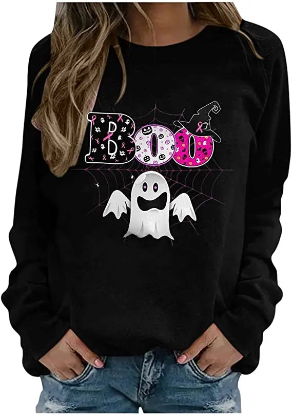 Pink Ribbon Breast Cancer Awareness Long Sleeve Breast Cancer Awareness Shirts for Women Wear Month T-Shirt In October