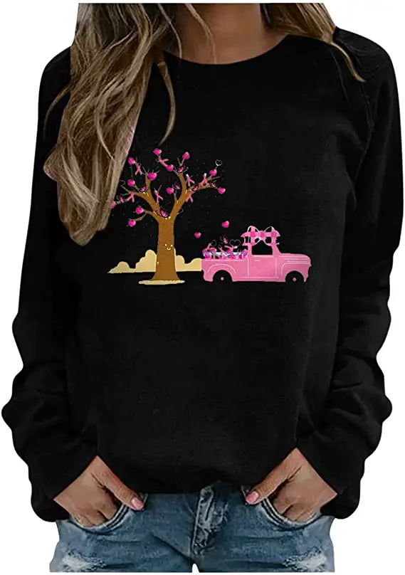 Pink Ribbon Breast Cancer Awareness Long Sleeve Breast Cancer Awareness Shirts for Women Wear Month T-Shirt In October