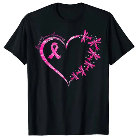 the DRAGONFLY HEART - Breast Cancer Awareness Dragonfly T-Shirts