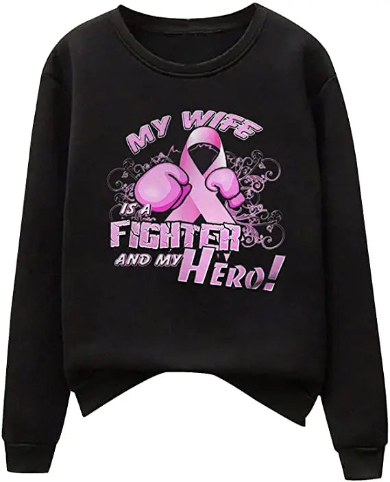 Pink Ribbon Breast Cancer Awareness Long Sleeve Breast Cancer Awareness Shirts for Women Wear Month T-Shirt In October