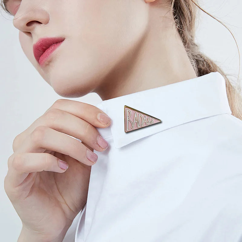 Pink Badass Hard Enamel Pin  Feminist Gift