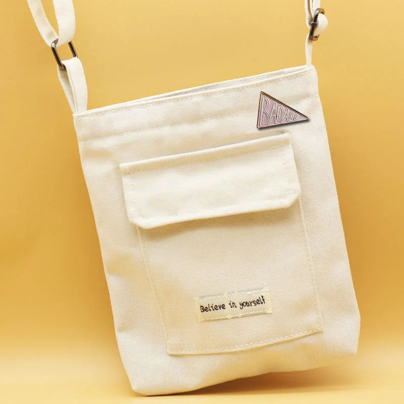 Pink Badass Hard Enamel Pin  Feminist Gift