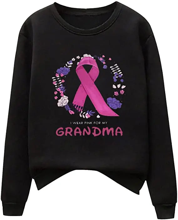 Pink Ribbon Breast Cancer Awareness Long Sleeve Breast Cancer Awareness Shirts for Women Wear Month T-Shirt In October