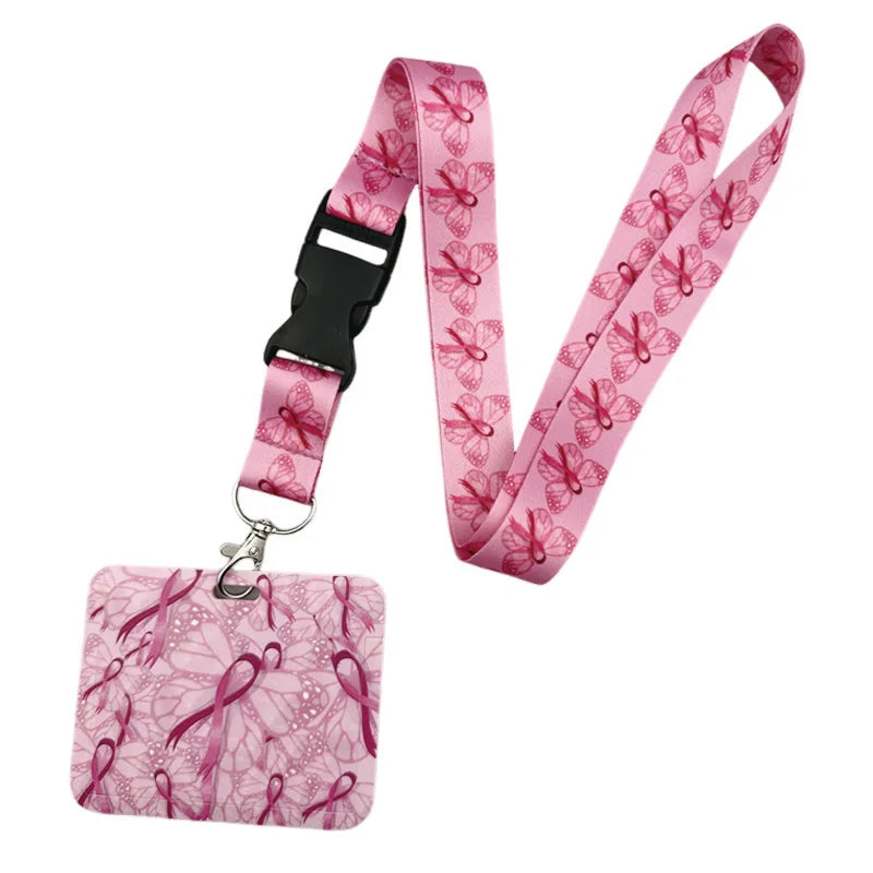 the VIP LANYARD - Prevention of Breast Cancer Pink Ribbon Women Lanyard, Neck Key Strap for Phone Keys ID Card