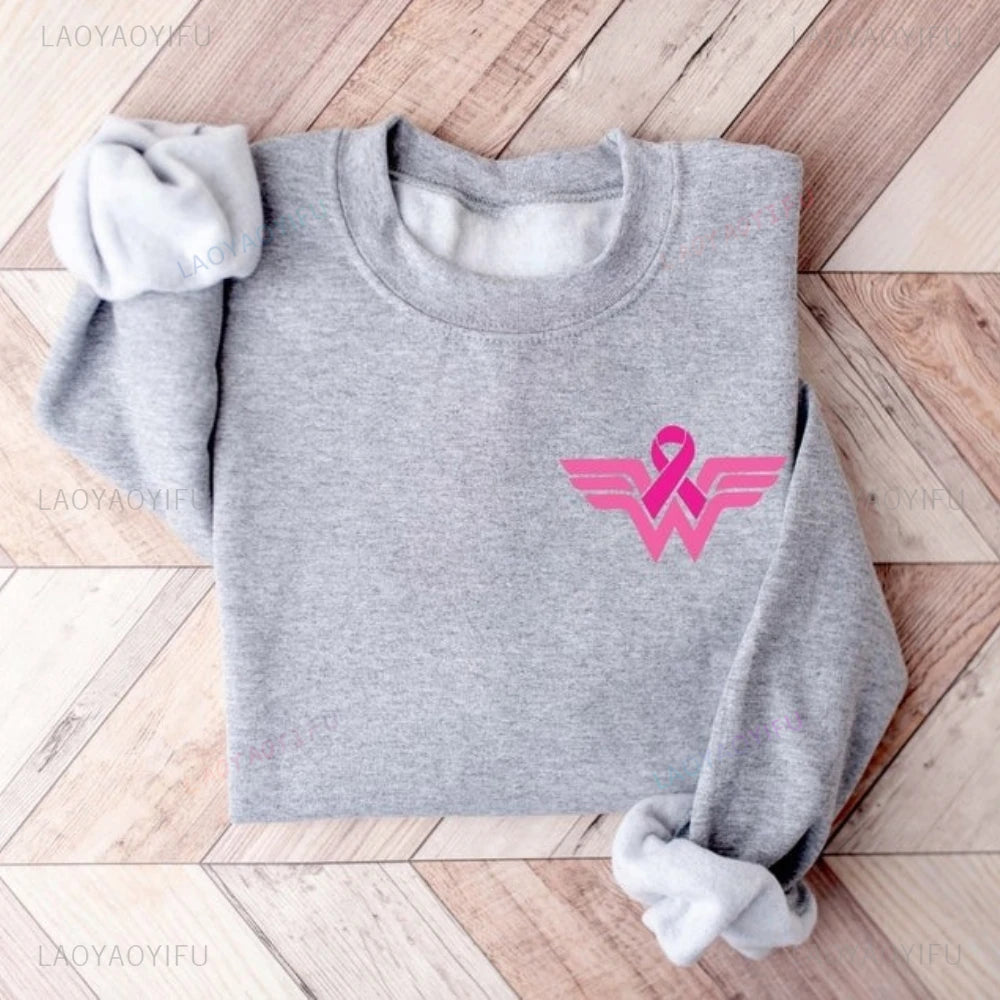 Breast Cancer Awareness Pink Day Sweatshirt Pink Ribbon Support The Fighters Admire The Survivors Hoodies Woman Man Hooded