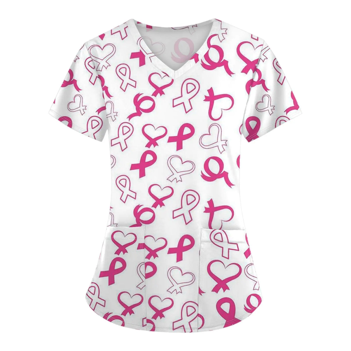 Bekky Ribbon the PINK RIBBON SCRUBS - Women's Medical Uniform Fashion Ribbon Print ...