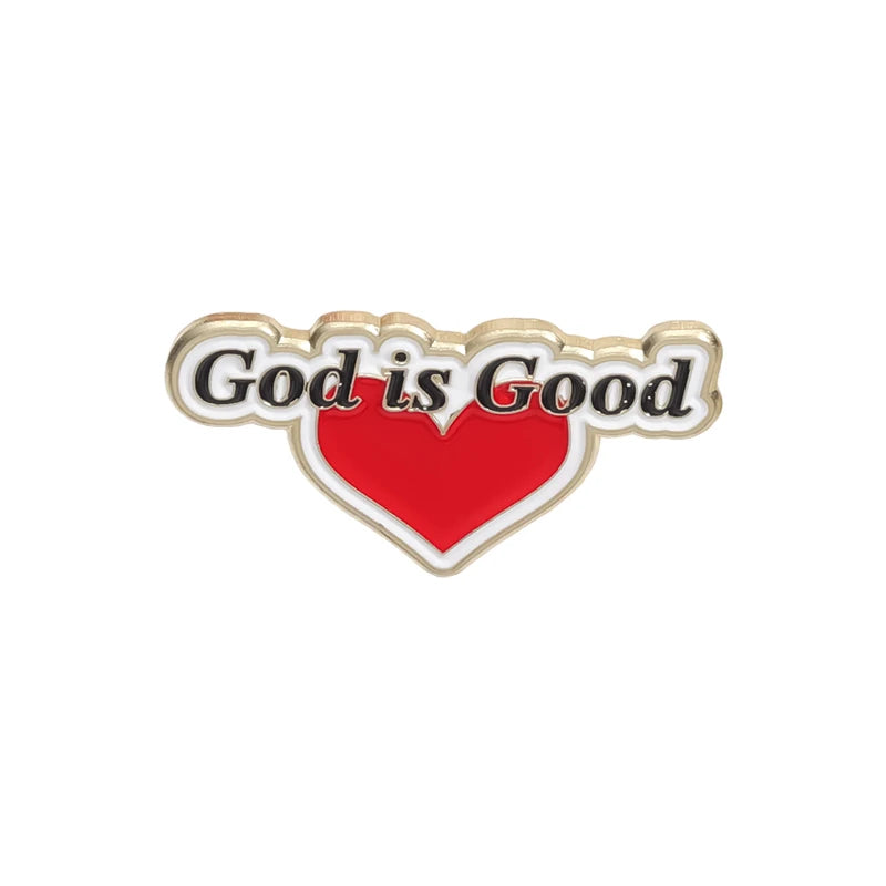 the JESUS LOVES ME - Enamel Pins Custom Christian God Is Good Metal Brooches Lapel Badge Jewelry Gift
