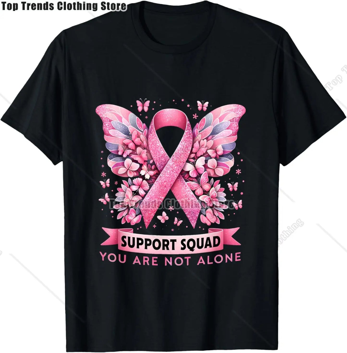 In October We Wear Pink Ghost Witch Breast Cancer Awareness T-Shirt Cosplay Clothes Streetwear Tee Shirt Plus Size Tops