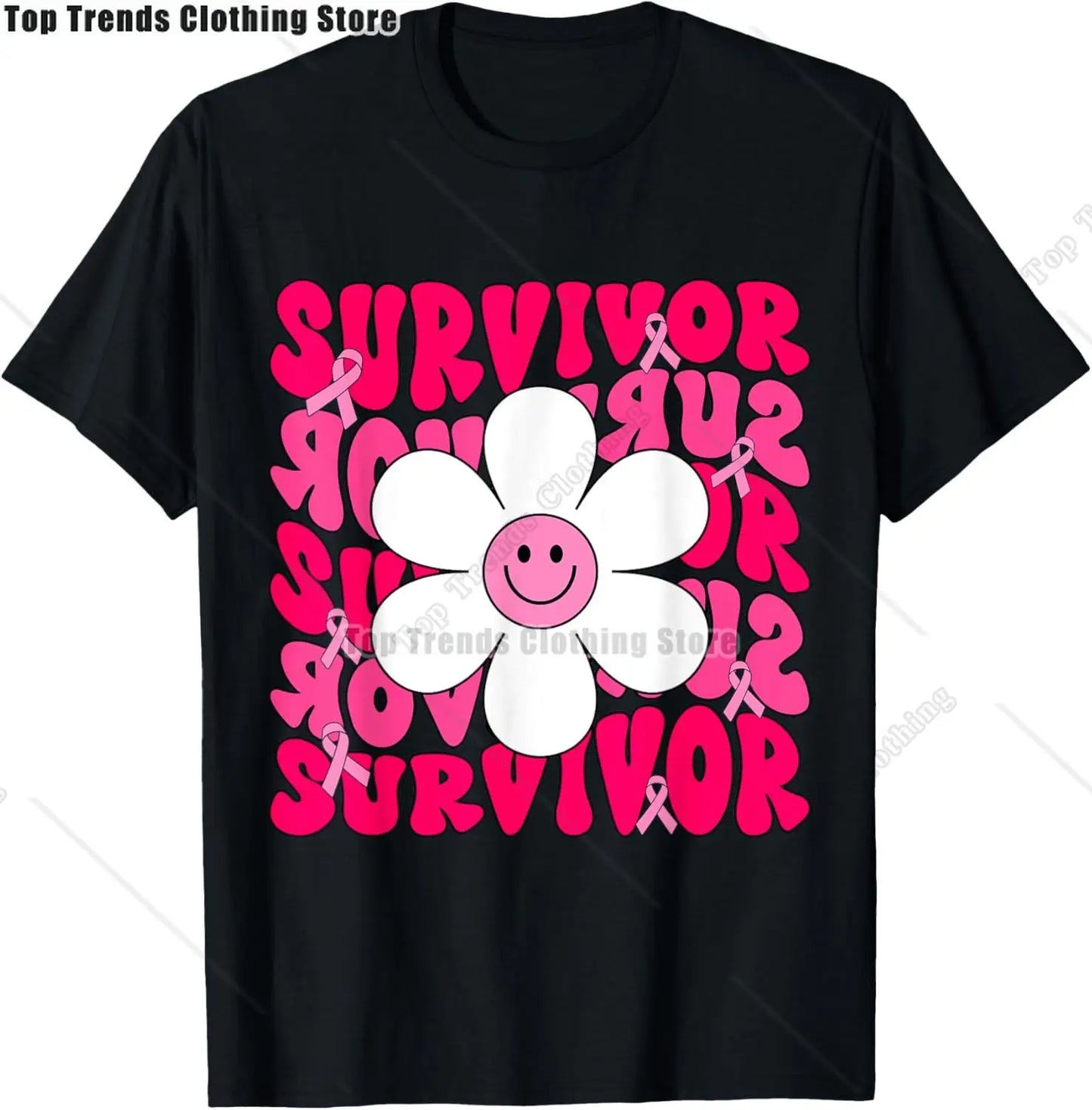 In October We Wear Pink Ghost Witch Breast Cancer Awareness T-Shirt Cosplay Clothes Streetwear Tee Shirt Plus Size Tops
