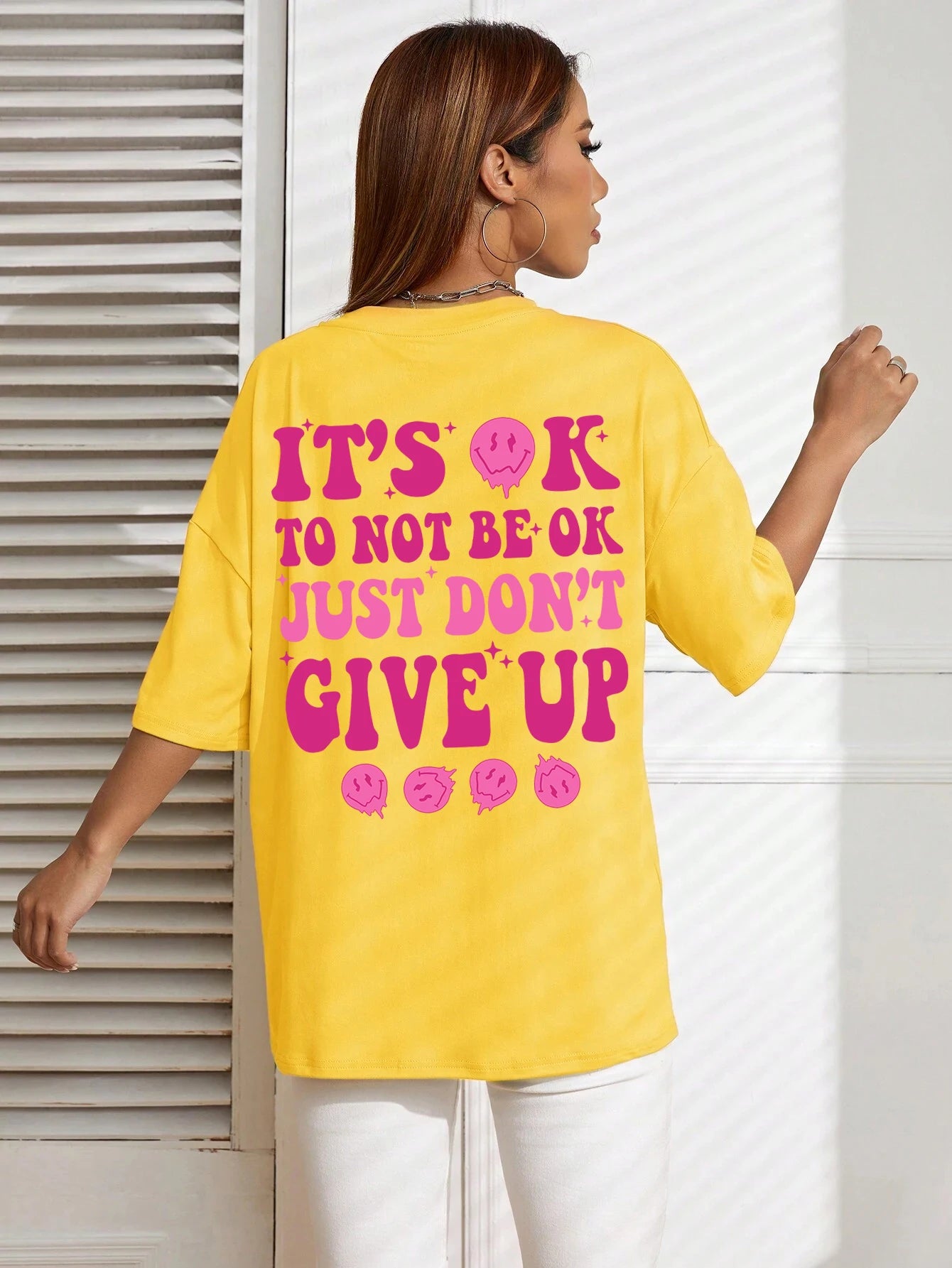 It'S Ok To Not Be Ok Just Don'T Give Upfemale Tshirt Breathable Summer T Shirt Casual Fashion Tee Top Basic Daily Tshirts Women
