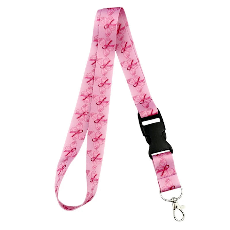 the VIP LANYARD - Prevention of Breast Cancer Pink Ribbon Women Lanyard, Neck Key Strap for Phone Keys ID Card