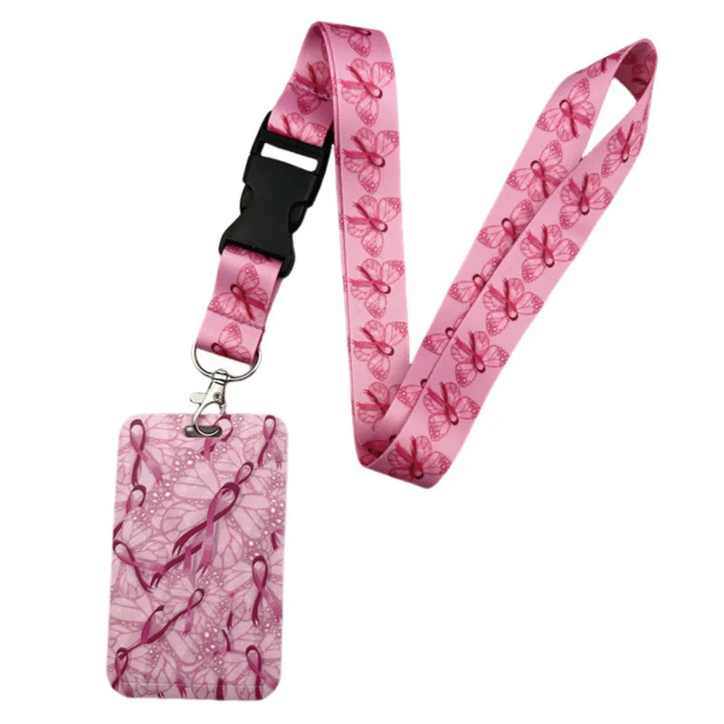 the VIP LANYARD - Prevention of Breast Cancer Pink Ribbon Women Lanyard, Neck Key Strap for Phone Keys ID Card